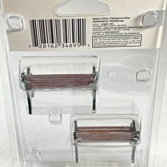 Lemax Town Park Bench Brown Black Christmas Village Accessory 34895 Vtg 2003 - Picture 2 of 5